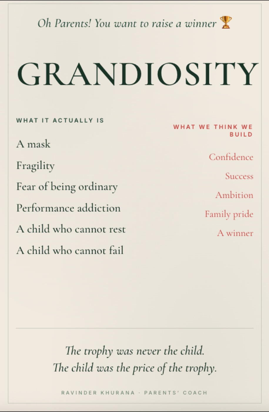 Grandiosity A word every parent should sit with.
